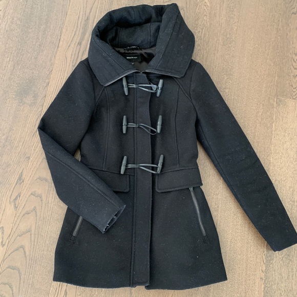 Mackage black wool Zandra toggle hooded jacket size XS - Picture 5 of 16